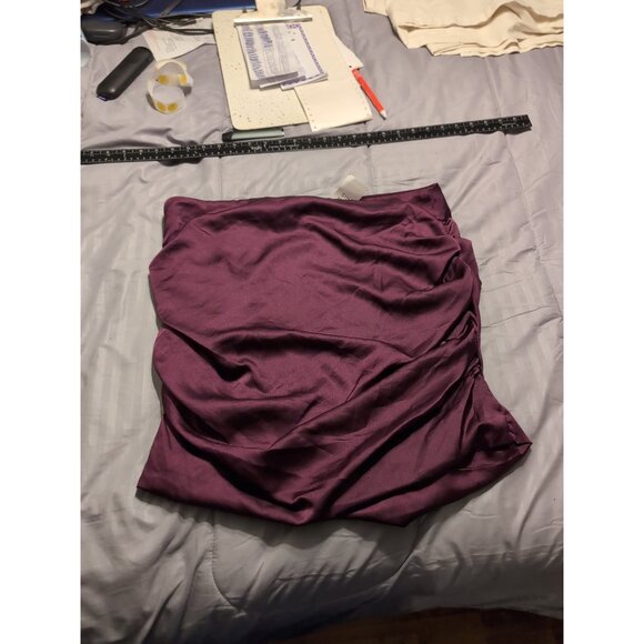 And Now This Fixture 3 Plum Ruched Sides Strapless Tube Top Size XL, NWT - Picture 5 of 8